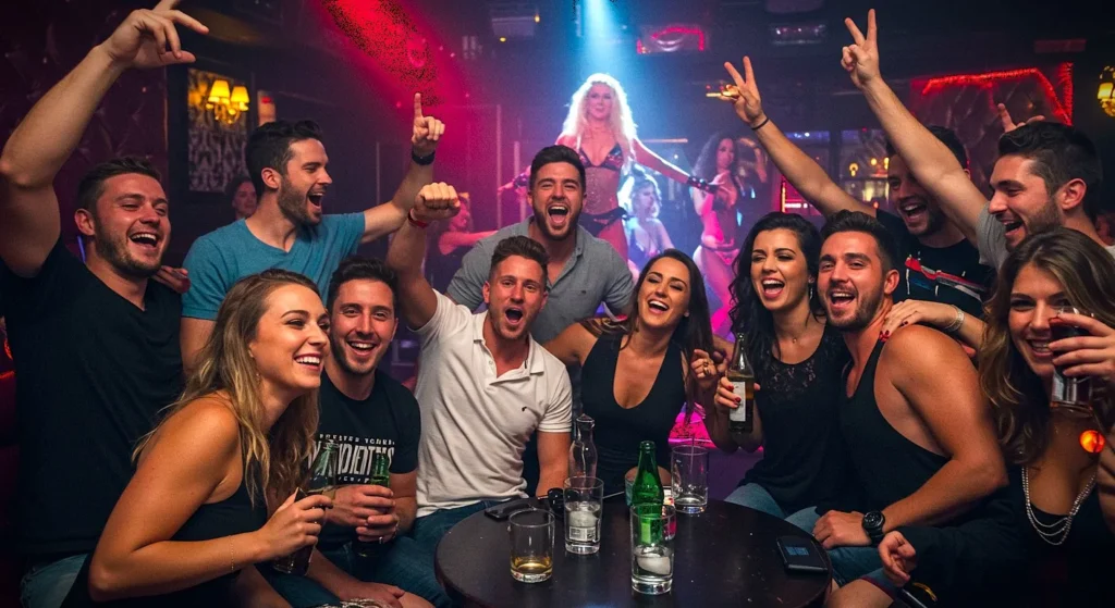 Stags partying during Strip Club VIP Experience