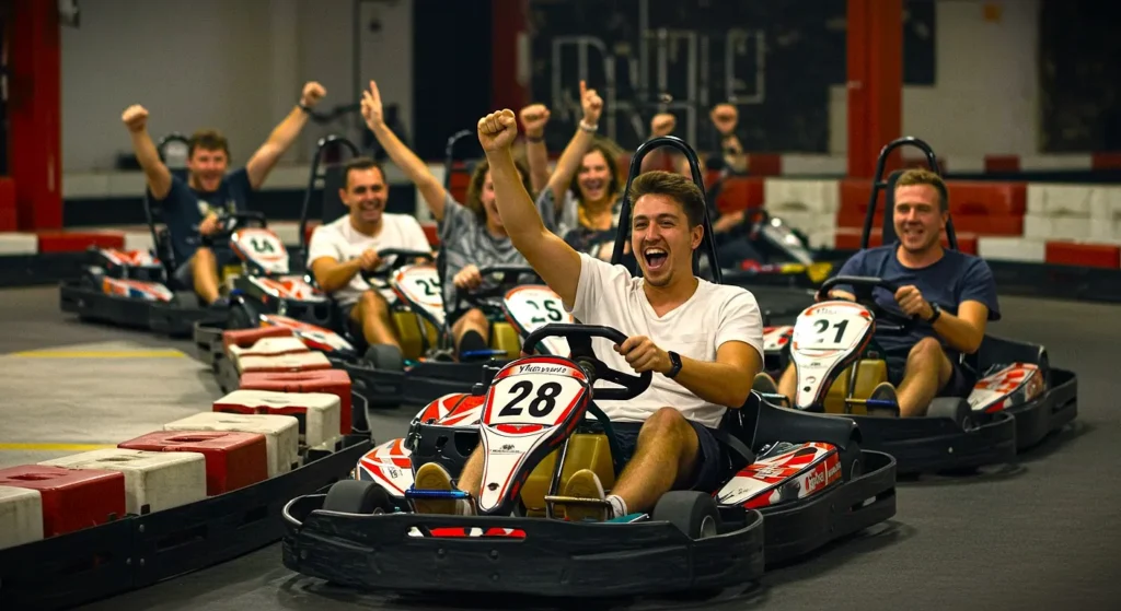 Tourists enjoying Go-Karting in Malta